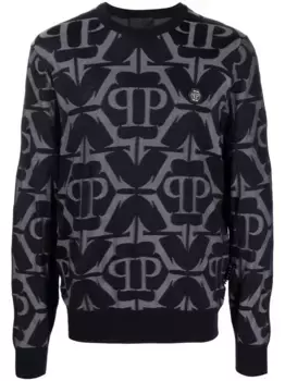 Толстовка Chrome вязки интарсия Philipp Plein, синий