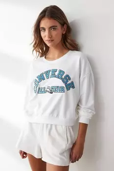 Толстовка Chuck Heritage Crew в стиле ретро Converse, белый