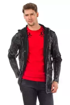 Толстовка Cipo & Baxx, Капюшон Met, антрацит