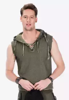 Толстовка Cipo & Baxx с капюшоном без рукавов, коричневый