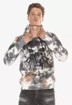 Толстовка Cipo & Baxx с капюшоном и модными аппликациями из стразов, цвет Mehrfarbig