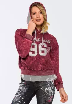 Толстовка Cipo & Baxx с капюшоном в спортивном студенческом стиле, серый