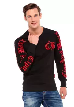 Толстовка Cipo & Baxx с классной вышивкой, красный