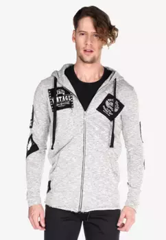 Толстовка Cipo & Baxx с классной вышивкой, серый