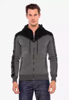 Толстовка Cipo & Baxx с крутыми заклепками, антрацит