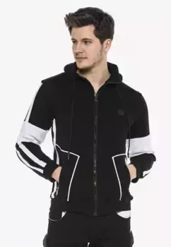 Толстовка Cipo & Baxx с модными полосками, черный