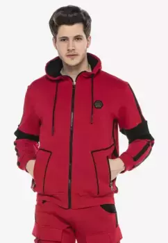 Толстовка Cipo & Baxx с модными полосками, красный