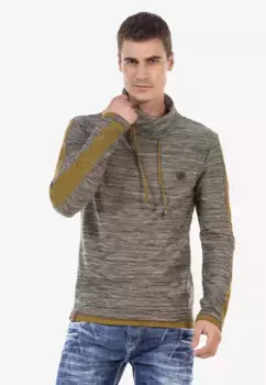 Толстовка Cipo & Baxx с уютным воротником-шалью, антрацит