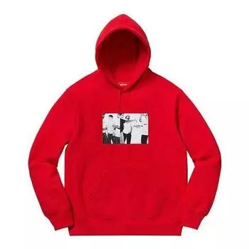 Толстовка classic ad hooded sweatshirt 'red white' Supreme, красный