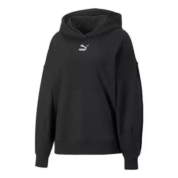 Толстовка classic oversized hoodie tr 'black white' Puma, черный
