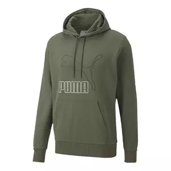 Толстовка classics essentials big logo hoodie 'green' Puma, зеленый