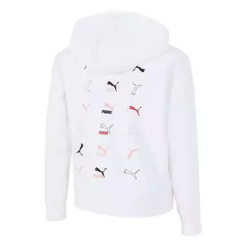 Толстовка classics logo graphics hoodie 'white' Puma, белый