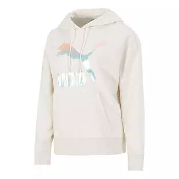 Толстовка classics logo hoodie 'beige pink blue' Puma, бежевый