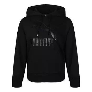 Толстовка classics logo hoodie 'black' Puma, черный