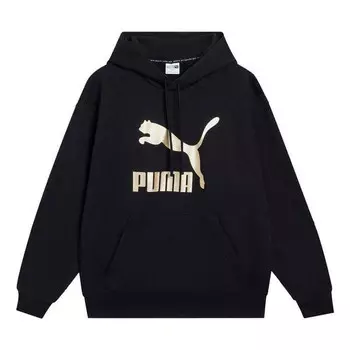 Толстовка classics metallic regular fit hoodie 'black' Puma, черный