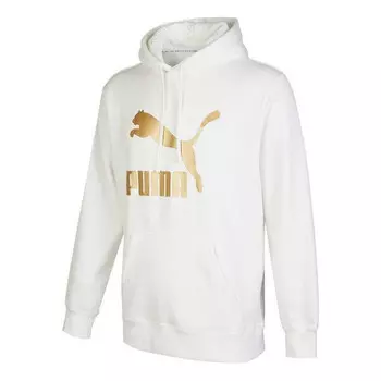 Толстовка classics metallic regular fit hoodie 'white' Puma, белый