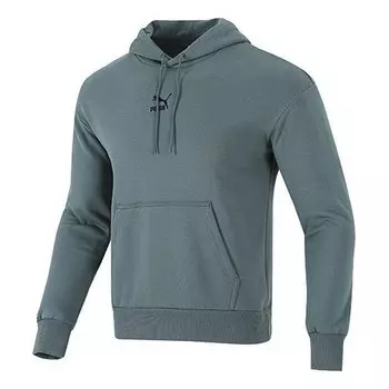 Толстовка classics oversized casual sports drawstring hooded long sleeves green Puma, зеленый