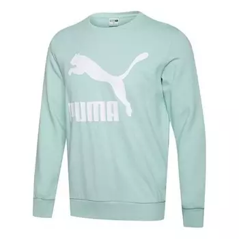 Толстовка classics printing round neck pullover green Puma, зеленый