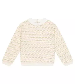 Толстовка Claudine из хлопка с принтом Bonpoint, розовый