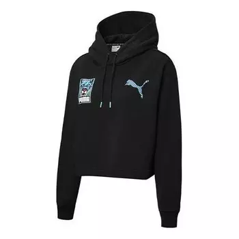 Толстовка claw pack logo hoodie 'black blue white' Puma, черный