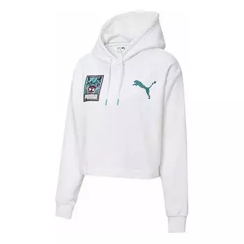 Толстовка claw pack logo hoodie 'white blue' Puma, белый
