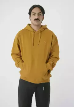 Толстовка Cleptomanicx с капюшоном "Embro Gull Mono", с небольшой вышивкой логотипа, цвет Senf