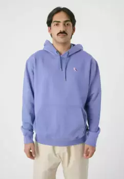 Толстовка Cleptomanicx с капюшоном "Embro Gull Mono", с небольшой вышивкой логотипа, фиолетовый