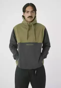 Толстовка Cleptomanicx с капюшоном "Hooded Block", в повседневном стиле колор-блок, зеленый