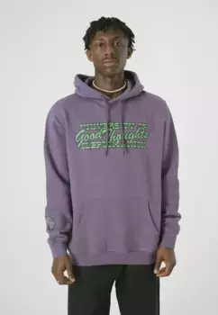 Толстовка Cleptomanicx с капюшоном "Университет" со стильным принтом спереди, фиолетовый