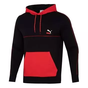 Толстовка clsx colblock hoodie 'black' Puma, черный