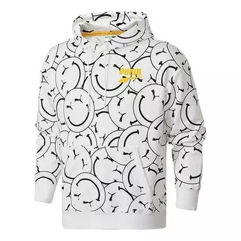 Толстовка club aop printed hooded fleece white Puma, черный