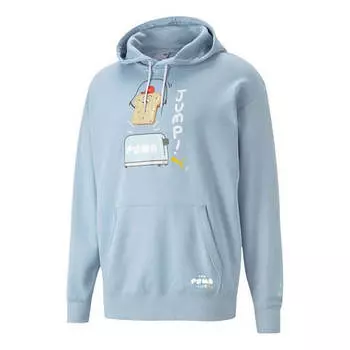 Толстовка club graphic funny printing knit sports light blue Puma, голубой