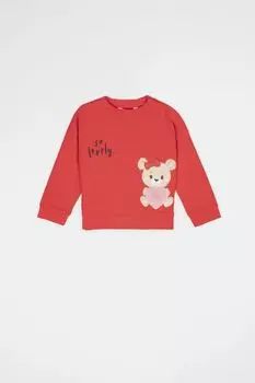 Толстовка Coccodrillo красный с аппликацией в виде плюшевого мишки