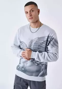 Толстовка COL ROND MOTIF QUESTRE Project X Paris, светло-голубой