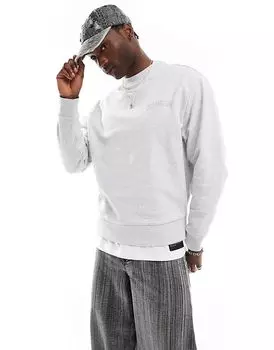 Толстовка COLLUSION серого меланжевого цвета с университетской вышивкой