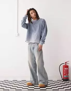 Толстовка COLLUSION свободного кроя из флиса серого цвета