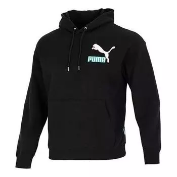 Толстовка colorblock fandom logo hoodie 'black' Puma, черный