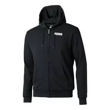 Толстовка colorblock logo hooded casual black Puma, черный