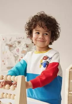 Толстовка COLOURBLOCK CHARACTER CREW NECK REGULAR FIT Next, белый