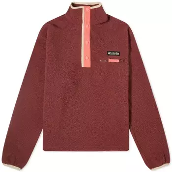 Толстовка Columbia Helvetic Cropped Half Snap Fleece, красно-бордовый