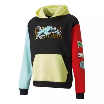 Толстовка combine hoodie sweatshirt 'black yellow red blue' Puma, черный