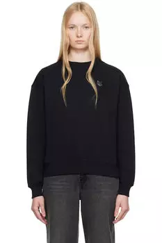 Толстовка Comfort с нашивкой в виде головы лисы черного цвета Maison Kitsun