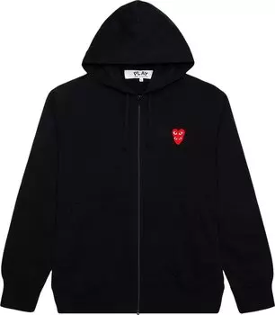 Толстовка Comme des Garons PLAY Stacked Heart Hooded Sweatshirt 'Black', черный