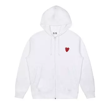 Толстовка Comme des Garons PLAY Stacked Heart Hooded Sweatshirt 'White', белый