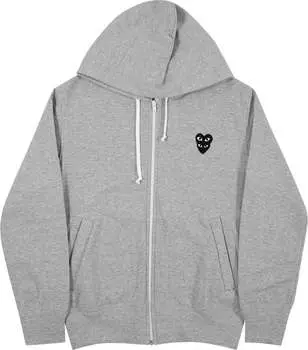 Толстовка Comme des Garons PLAY Heart Logo Zip Up Hooded Sweatshirt 'Grey', серый