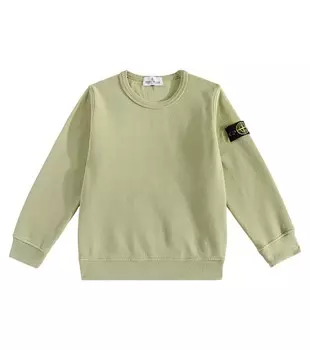 Толстовка Compass из хлопкового джерси Stone Island Junior, зеленый