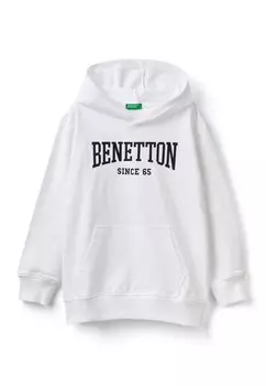Толстовка CON TASCA MARSUPIO LOGO DAVANTI United Colors of Benetton, цвет white