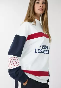 Толстовка CONTRAST PLACEMENT PRINT Stradivarius, белый