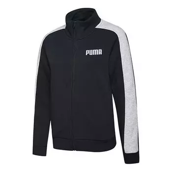 Толстовка contrast stand collar color matching sweatshirt black Puma, черный