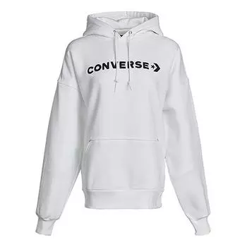 Толстовка Converse Classic Logo Athleisure Casual Sports Fleece Lined Hoodie White 10021657-A02